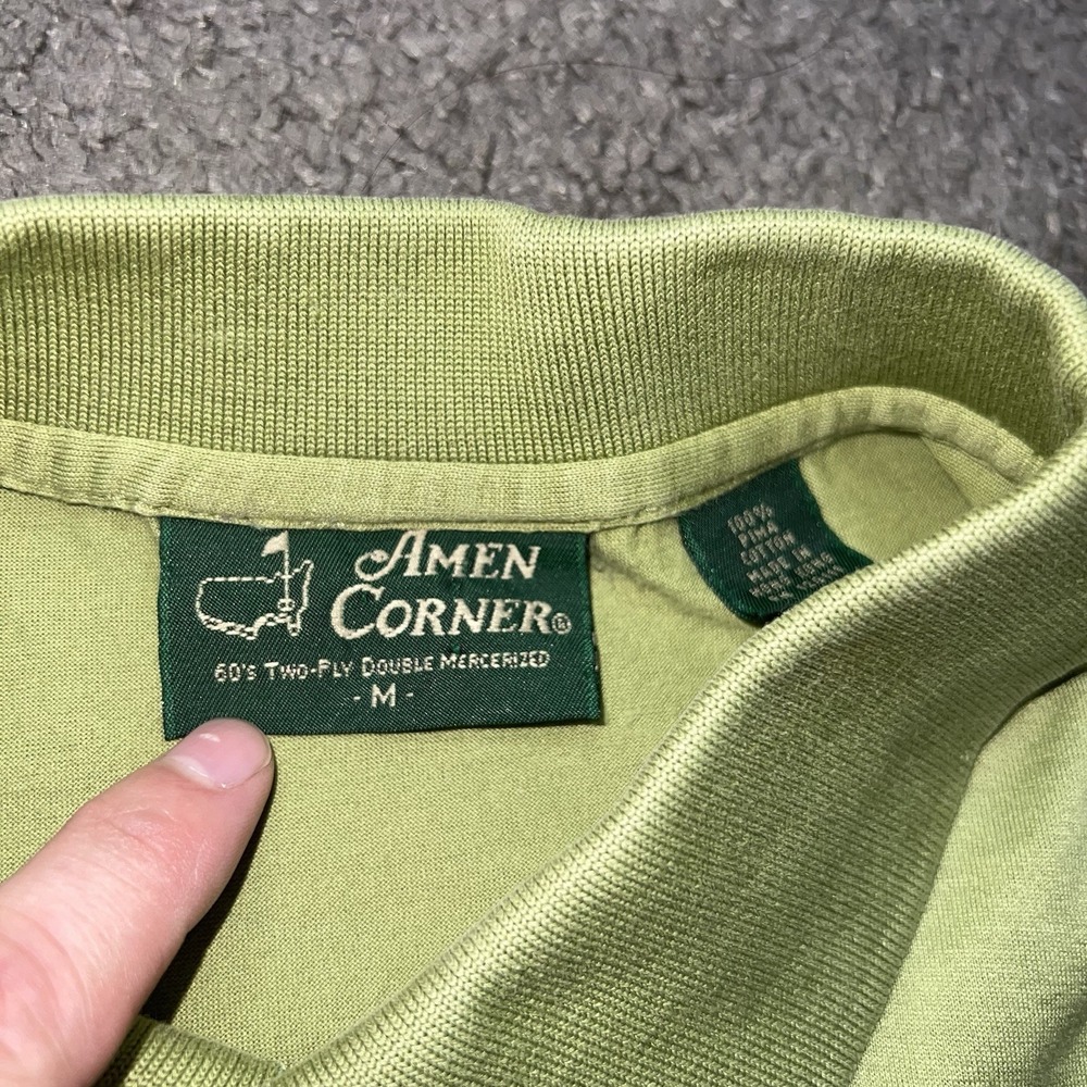 Masters Polo Sz M Shirt Green Augusta Golf Pima Cotton Two Ply Amen Corner - Picture 3 of 6